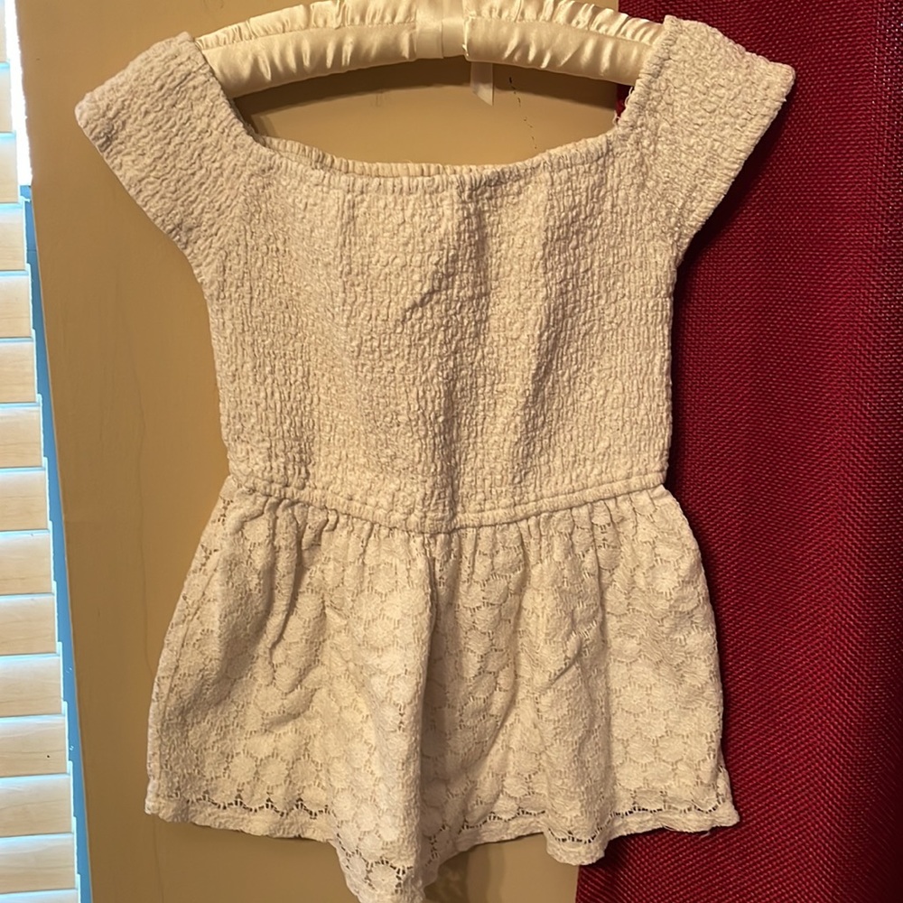 White Lace Hollister Peplum Top